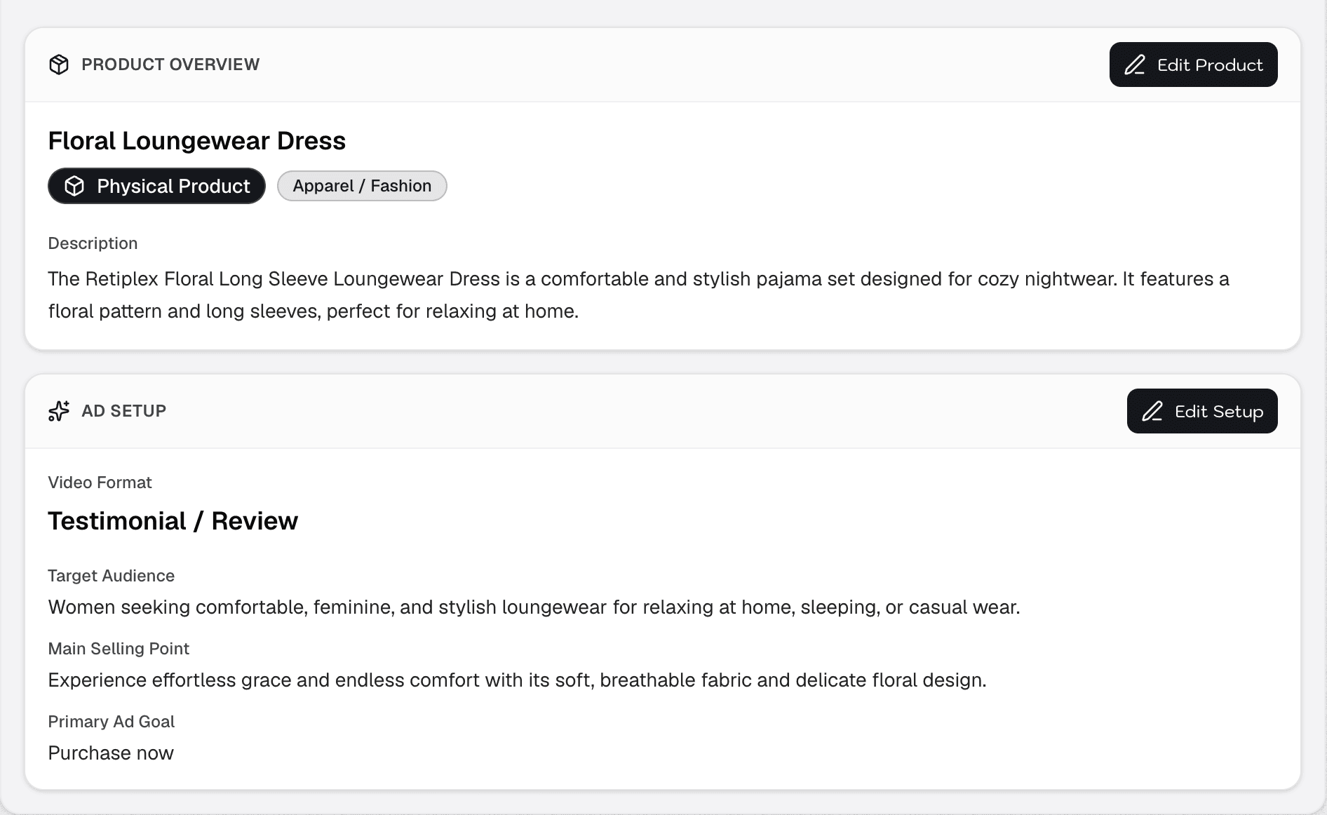 Ad Engine product overview with recommended ad setup
